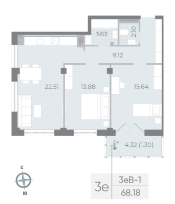 Квартира в ЖК NEVA RESIDENCE