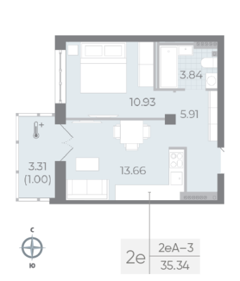 Квартира в ЖК NEVA RESIDENCE