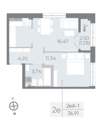 Квартира в ЖК NEVA RESIDENCE