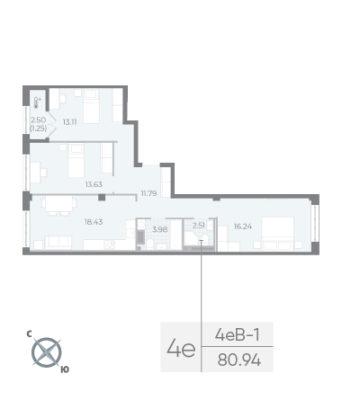 Квартира в ЖК NEVA RESIDENCE