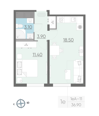 Квартира в ЖК Октябрьская набережная