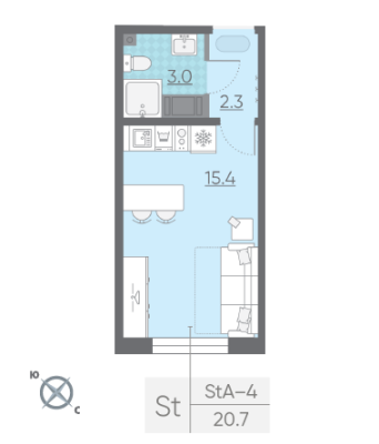 Квартира в ЖК Цветной город