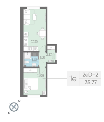 Квартира в ЖК Цветной город